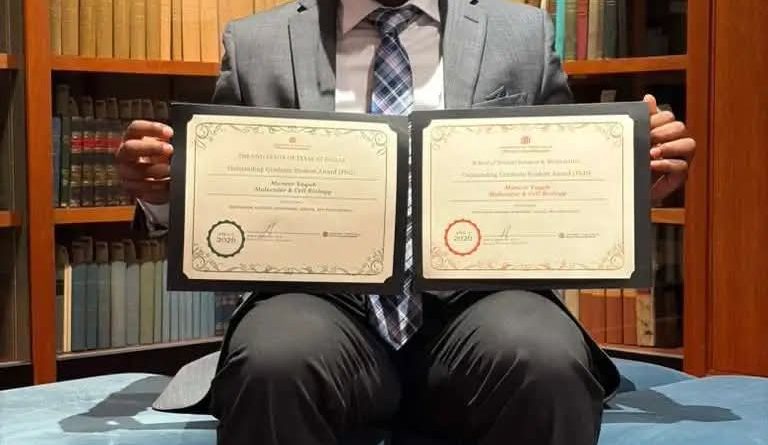 Nigerian wins top graduate award at US university